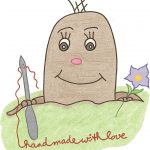 Maulwurf mit Nadel und Faden