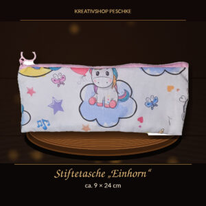 Stiftetasche „Einhorn“ – ca. 9 × 24 cm