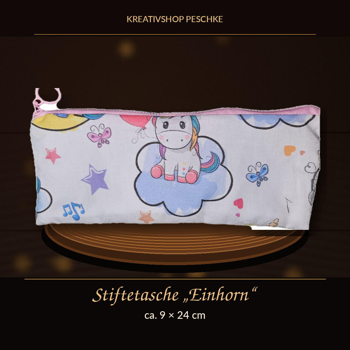 Stiftetasche „Einhorn“ – ca. 9 × 24 cm