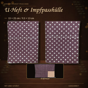 U-Heft- & Impfpass-Hülle mit Punkte-Motiv