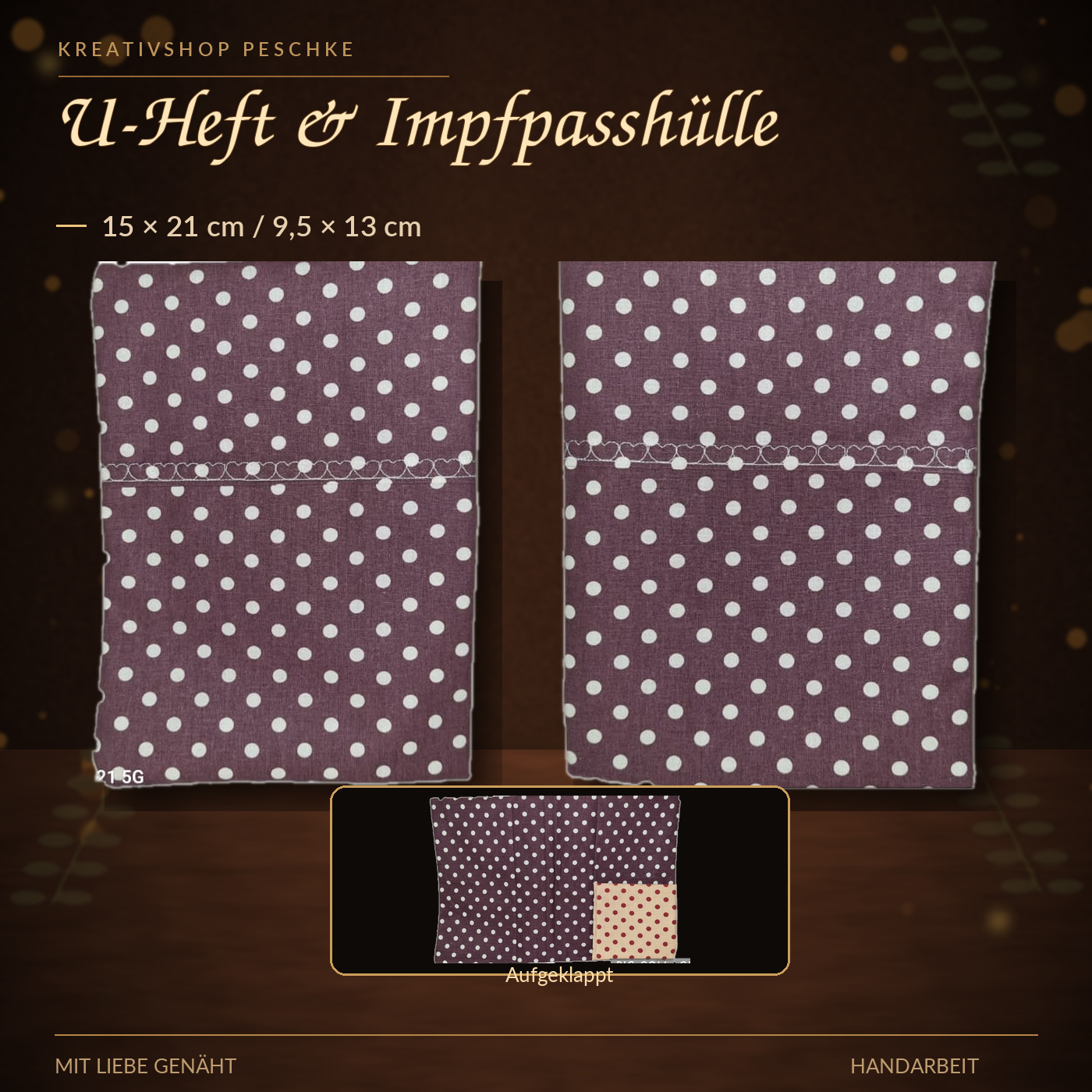 U-Heft- & Impfpass-Hülle mit Punkte-Motiv