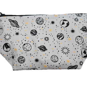 Handgenähte Tasche „Weltraum“ in Grau