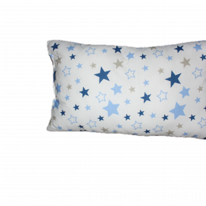 Kissen weiß, verschiedene blaue Sterne