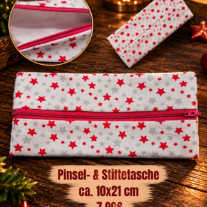Stiftetasche „Sterne“ – ca. 10 × 21 cm