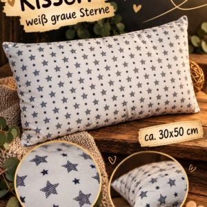 Kissen in Weiß mit grauen Sternen
