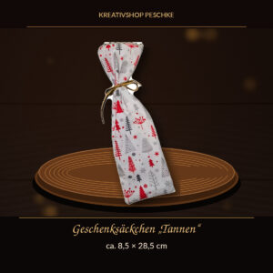 Geschenksäckchen mit Tannenbaum-Motiv