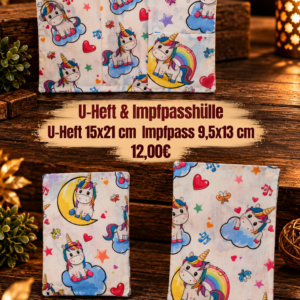 U-Heft- & Impfpass-Hülle mit Einhorn-Motiv