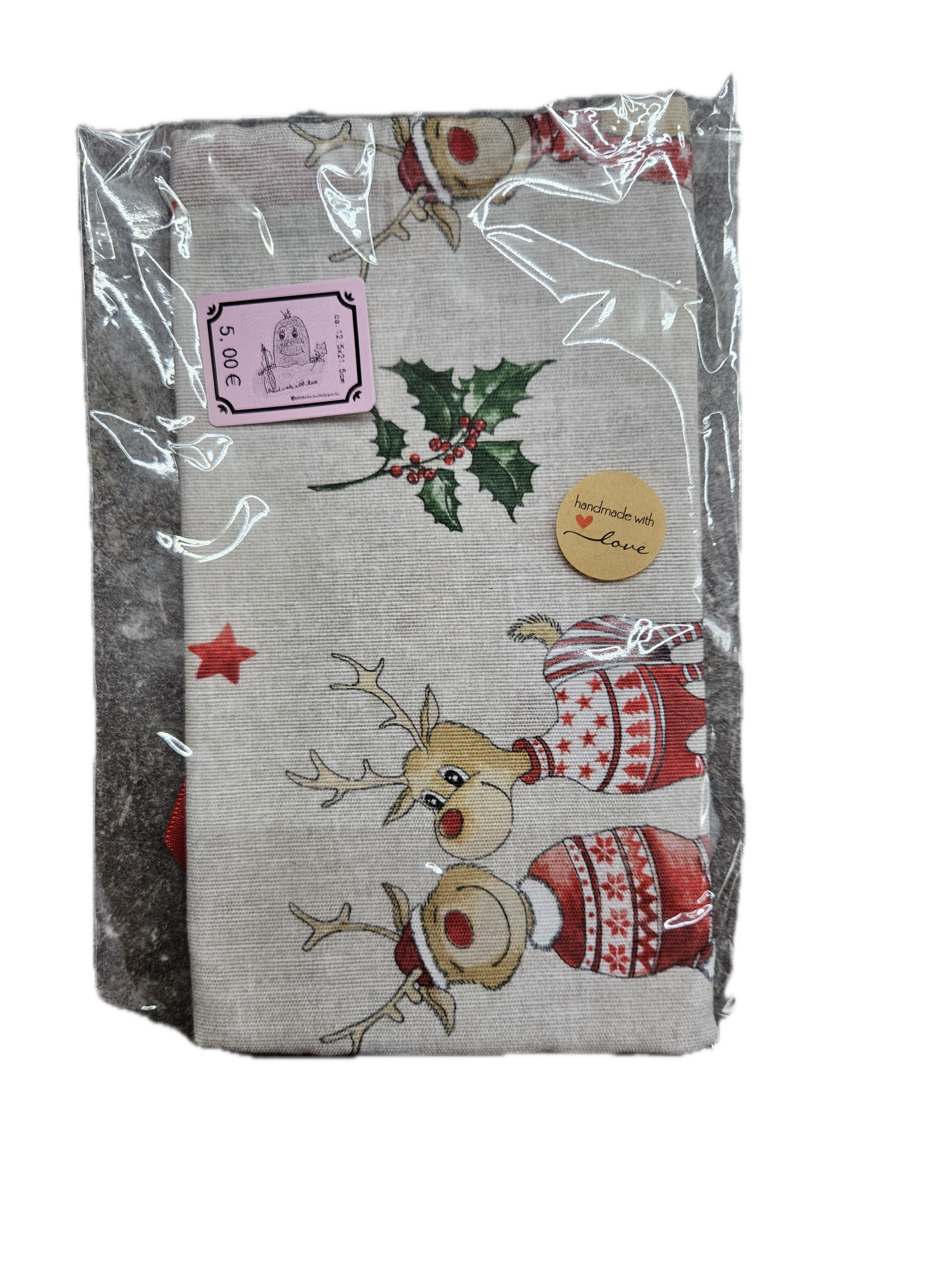 Geschenkbeutel Rentiere mit roter Schleife