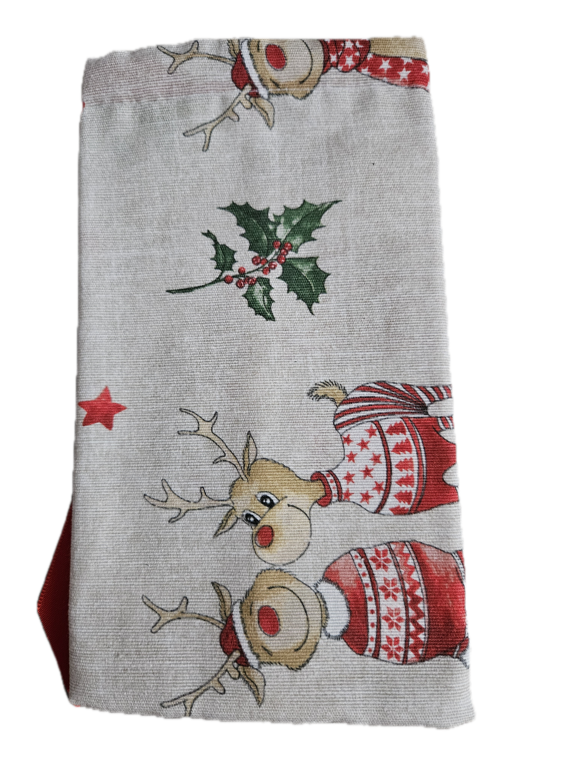 Geschenkbeutel Rentiere mit roter Schleife – Bild 2