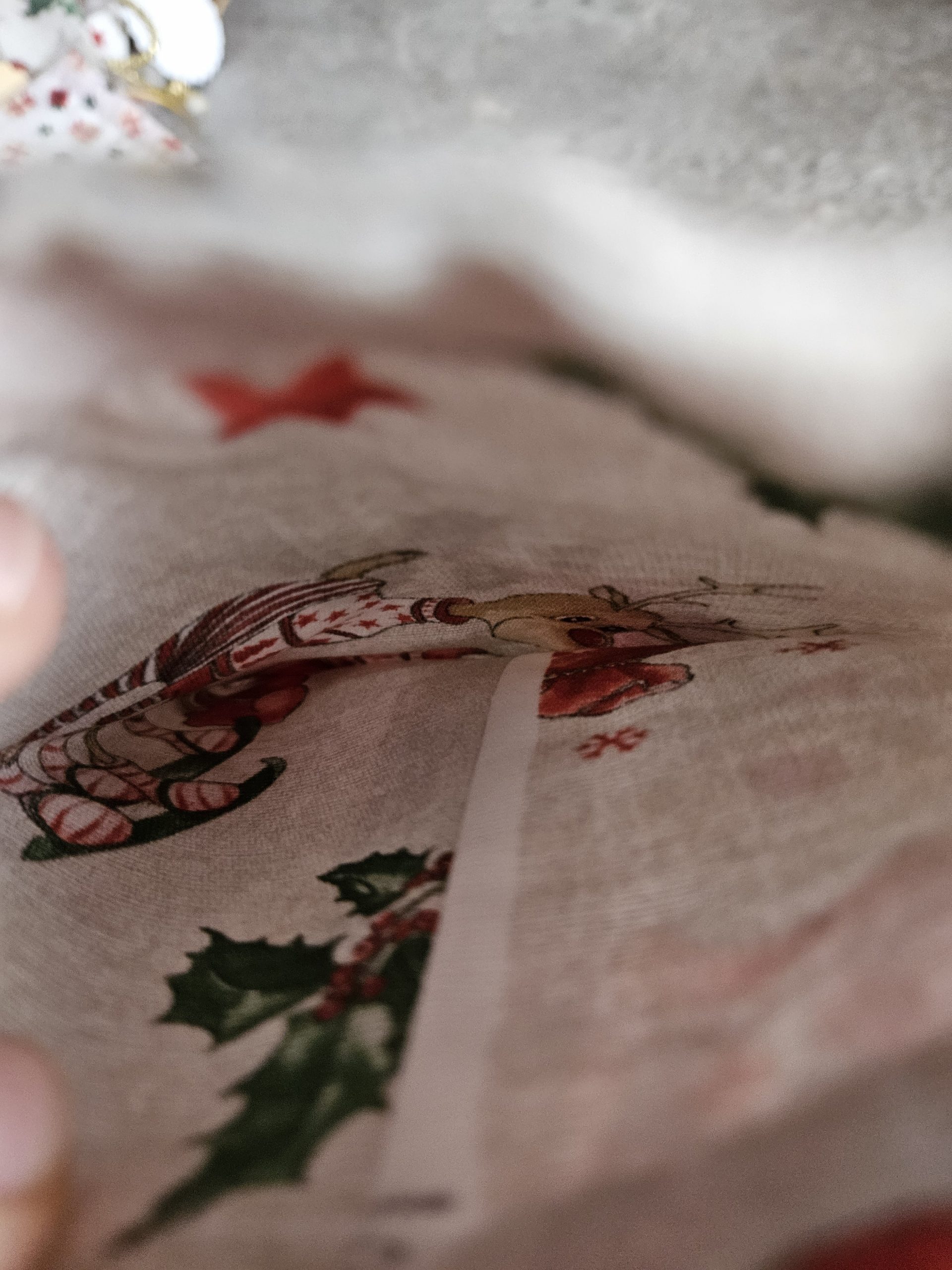 Geschenkbeutel Rentiere mit roter Schleife