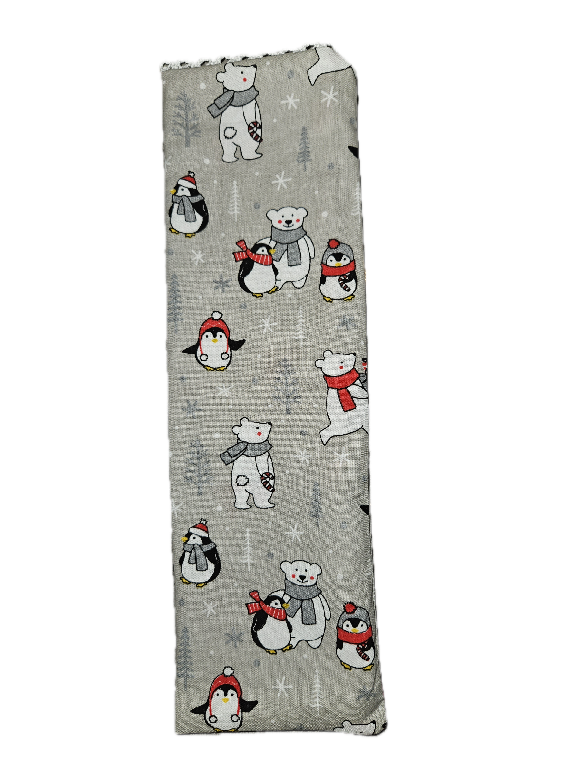 Geschenksäckchen grau mit Eisbär & Pinguinen