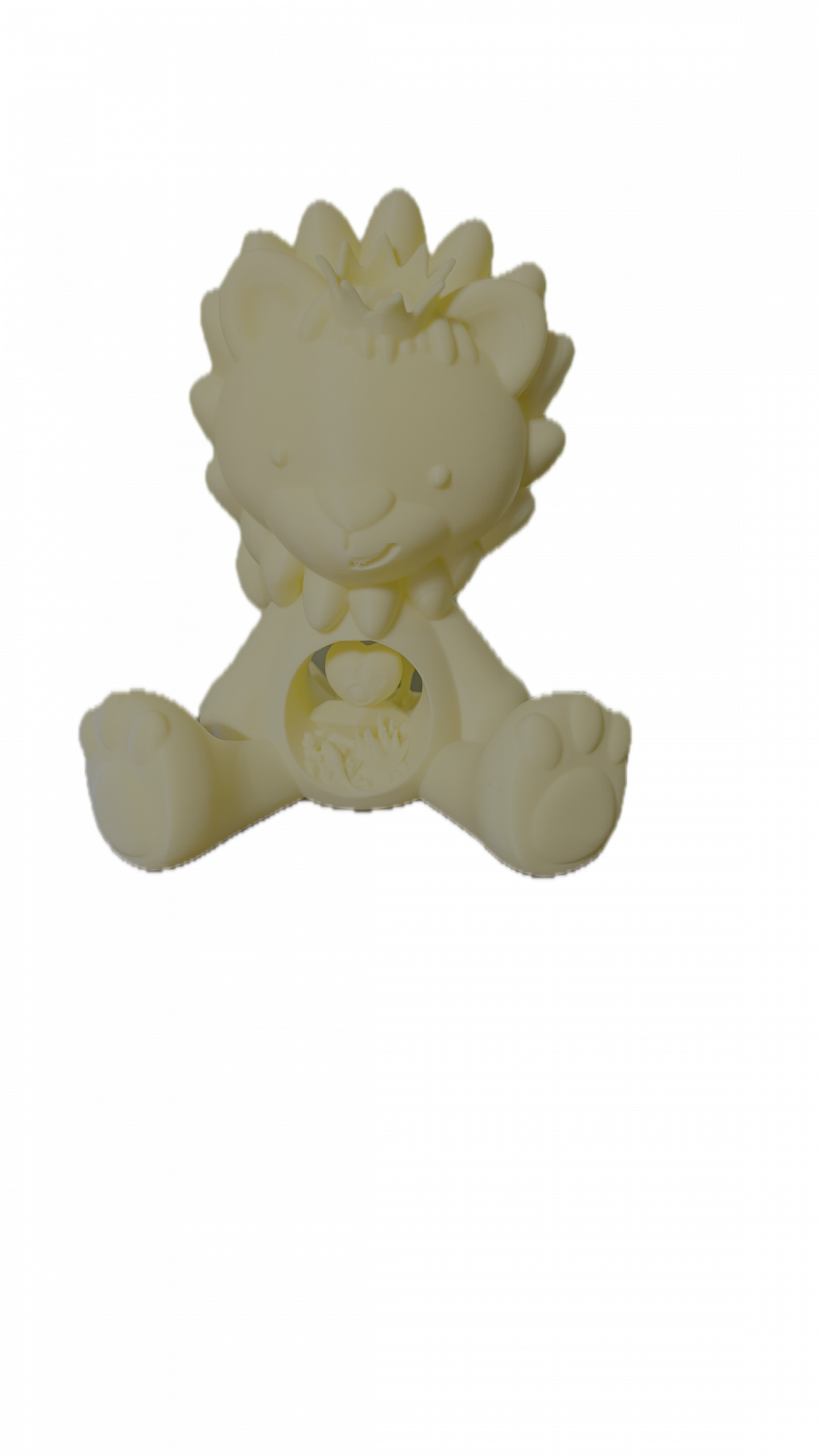 3D-gedruckter Löwe mit Herz – liebevolles Geschenk