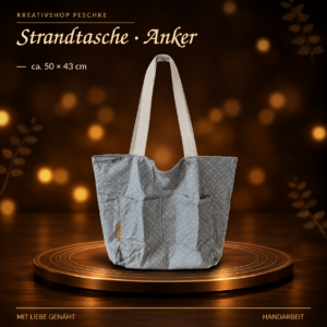 Strandtasche „Anker“ in Grau