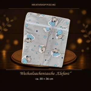 Wechselsachen-Tasche „Elefant“ – ca. 30 × 36 cm