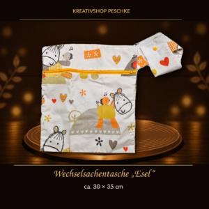 Wechselsachen-Tasche „Esel“ – ca. 30 × 35 cm